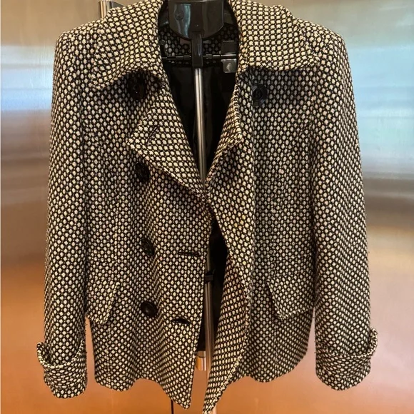 ‼️LADIES DEAL OF THE DAY‼️Charter Club Black and White Peacoat - Picture 2 of 8